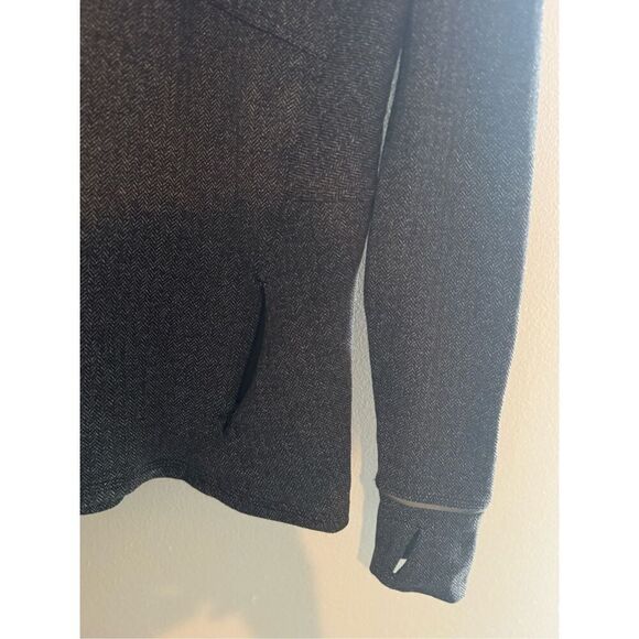 Lululemon Size 8 Black Kanto Catch Me Herringbone 1/4 Zip Long Sleeve Jacket - Picture 5 of 10